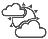 Mostly cloudy